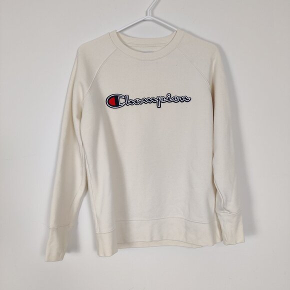 Champion Men's Authentic Athleticwear Sweatshirt Size M White Cotton Blend Sport - Picture 1 of 9